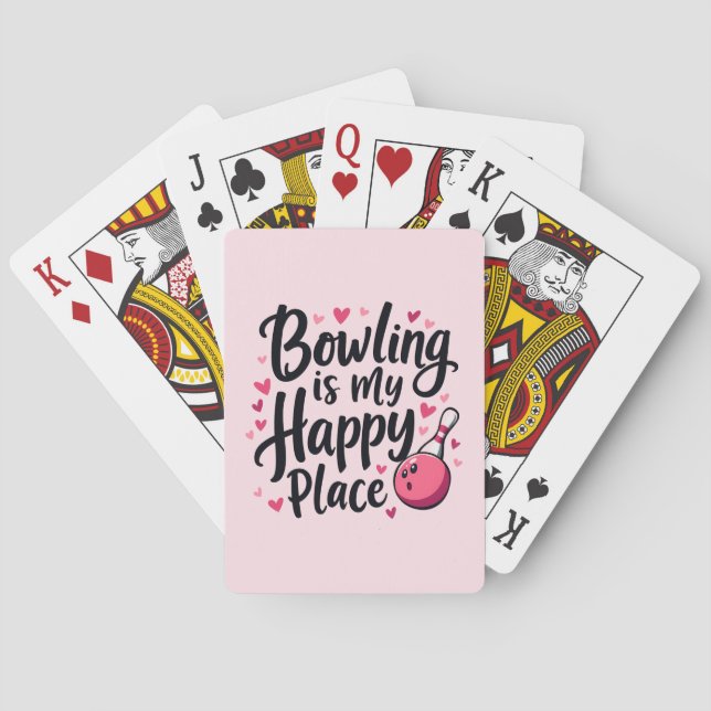 Bowling Lover Cute Retro Aesthetic Sports Design Poker Cards (Back)