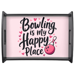 Bowling Lover Cute Retro Aesthetic Sports Design Serving Tray