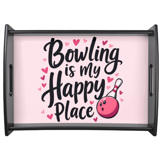 Bowling Lover Cute Retro Aesthetic Sports Design Serving Tray (Front)