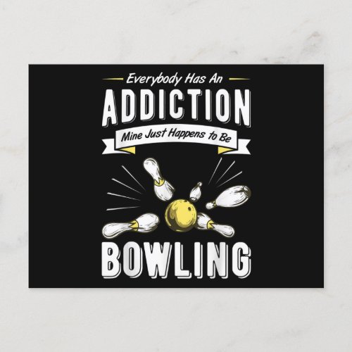 bowling lover gift  bowler men _ women funny invitation postcard