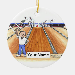 Bowling - Male Ceramic Ornament