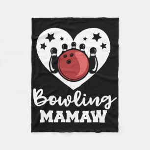 Bowling Mamaw Heart Funny Bowler Mamaw Fleece Blanket