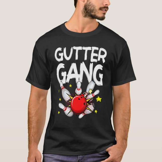Bowling Men Women Cool Gutter Gang Bowlers T-Shirt (Front)