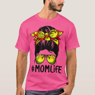 Bowling Messy Bun Proud Mom Baseball Scarf Sunshad T-Shirt