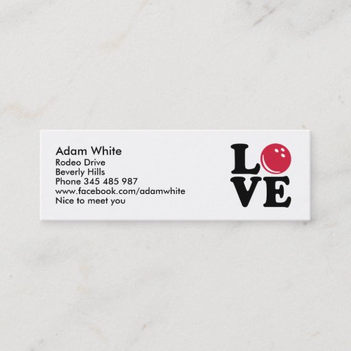 Customizable Bowling Business Card