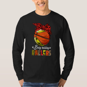 Bowling Mom Basketball Mom Busy Raising Ballers  M T-Shirt