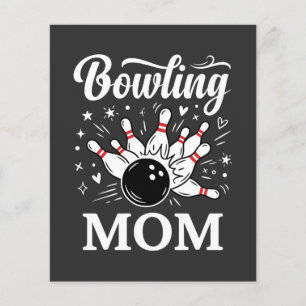 Bowling Mom Heart Pins Funny League Mothers Day Flyer