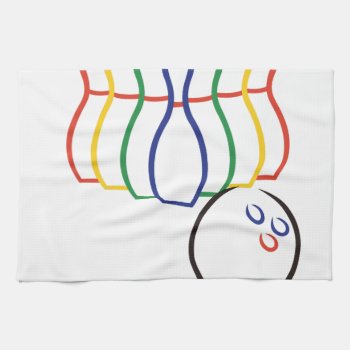Bowling Outline Towel by Grandslam_Designs at Zazzle