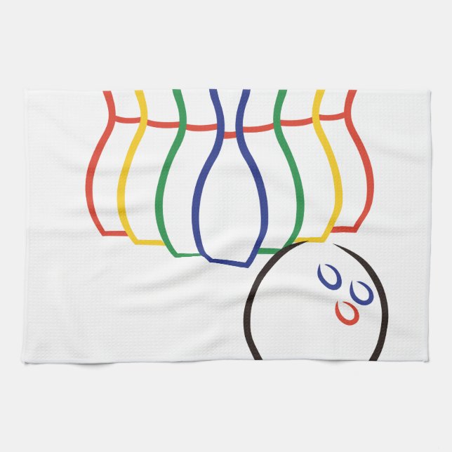 Bowling Outline Towel (Horizontal)