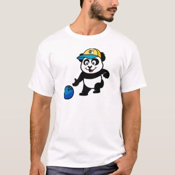 Bowling Panda T-shirt by cuteunion at Zazzle