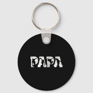 Bowling Papa Bowling Men Father's Day Vintage  Keychain