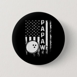 Bowling Papaw American Flag Vintage Christmas Xmas Button