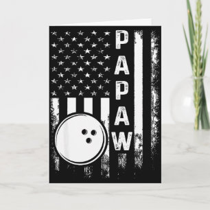 Bowling Papaw American Flag Vintage Christmas Xmas Card