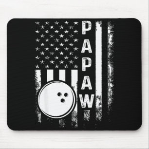 Bowling Papaw American Flag Vintage Christmas Xmas Mouse Pad