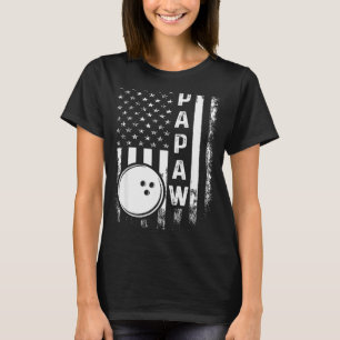 Bowling Papaw American Flag Vintage Christmas Xmas T-Shirt