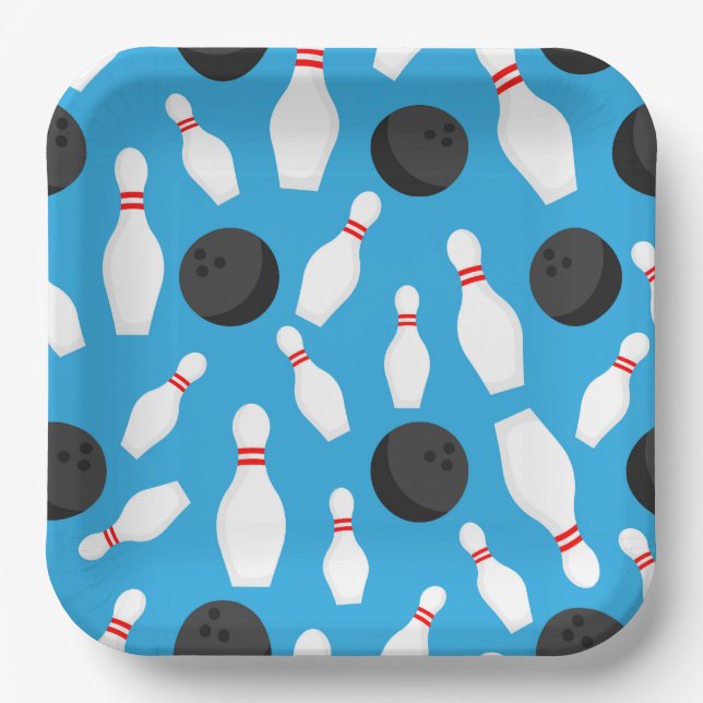 Bowling Paper Plates, Game Night Party Plates (Front)
