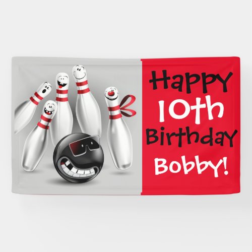 Bowling Party Banner Personalize 3x5