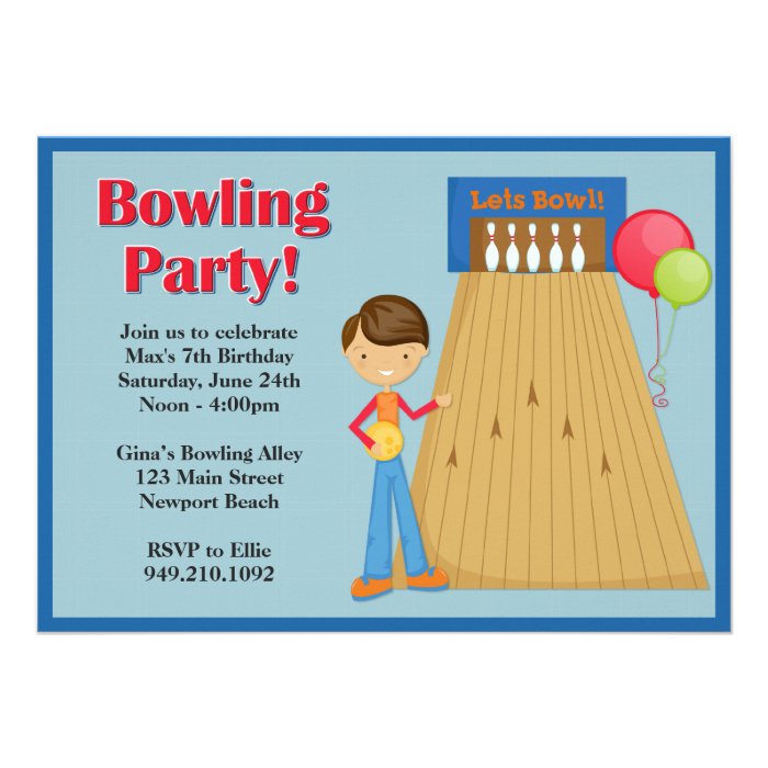 Bowling Party Birthday Invitation