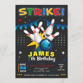 BOWLING PARTY BIRTHDAY INVITATION