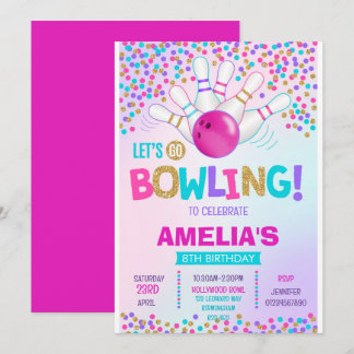 Bowling Party Birthday Invitation