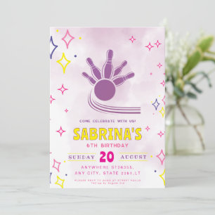 bowling party birthday invitation