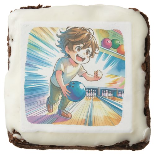 Bowling Party Boys Anime Birthday Treats Brownie