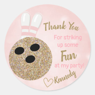 Bowling Party Glitter, Thank you favor tag