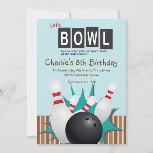 Bowling party invitation