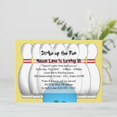 Bowling Party Invitation (Standing Front)