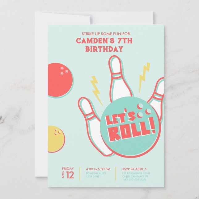 Bowling Party Invitation (Front)
