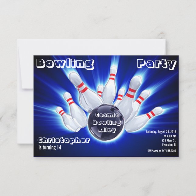 bowling party invitation (Front)