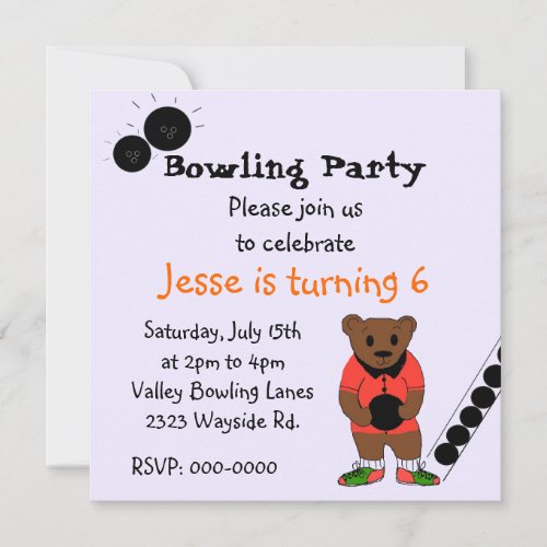 Bowling Party Invitation