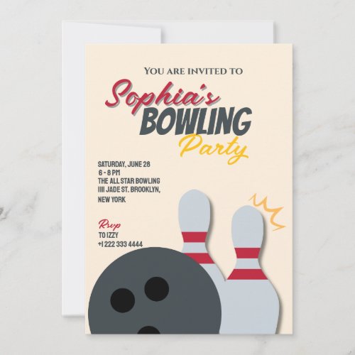 Bowling Party Invitation