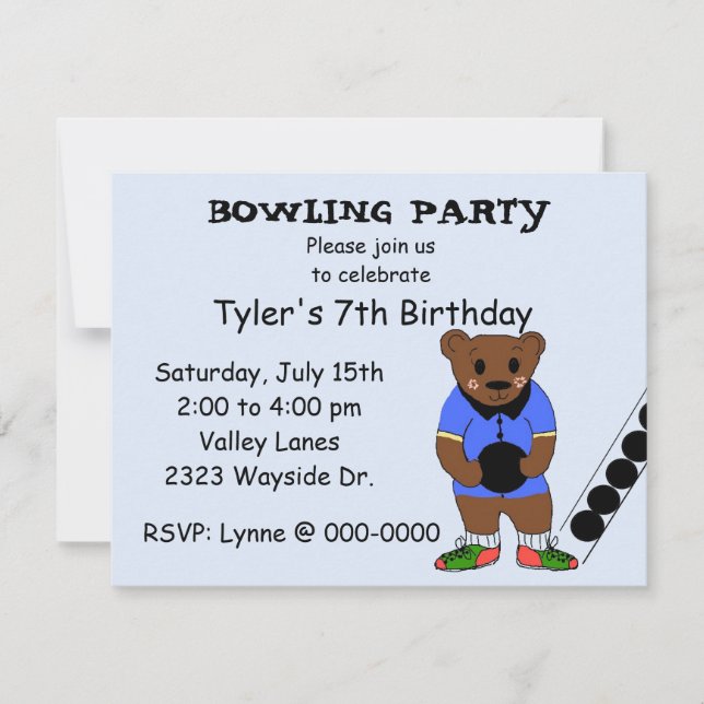 Bowling Party Invitation (Front)