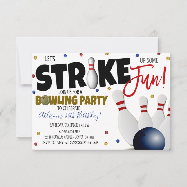 Bowling Party Invitation (Front)