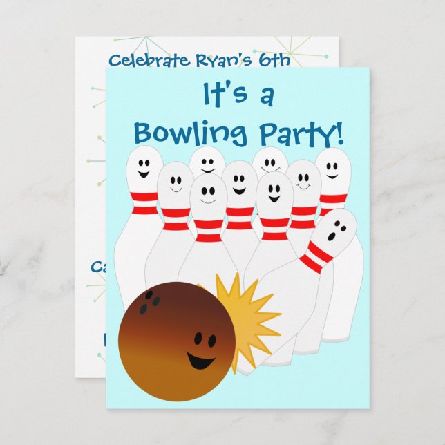Bowling Party Invitation (Front/Back)
