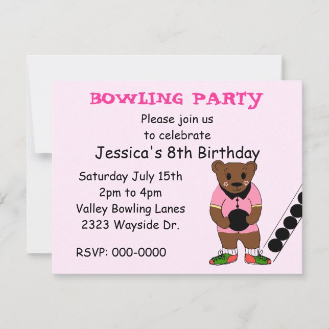 Bowling Party Invitation (Front)