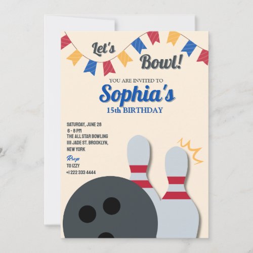 Bowling Party Invitation 3