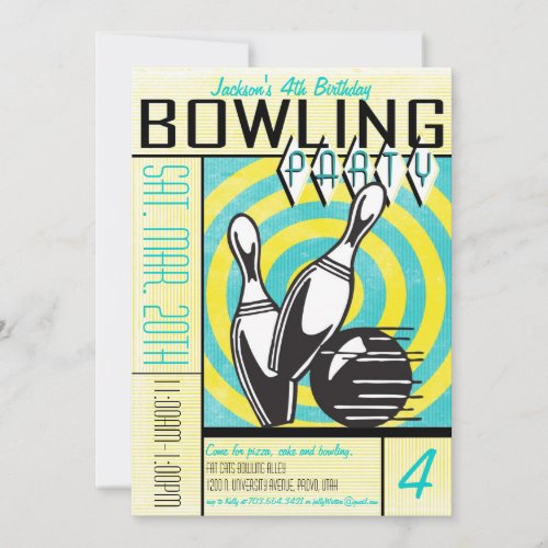 Bowling Party Invitation _ Aqua