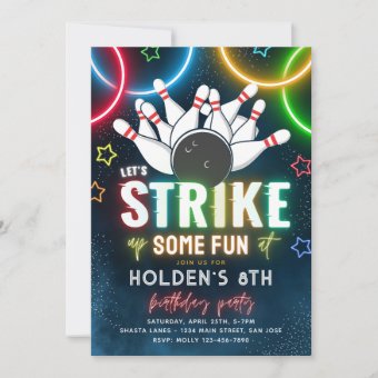 Bowling Party Invitation | Bowling Birthday | Zazzle