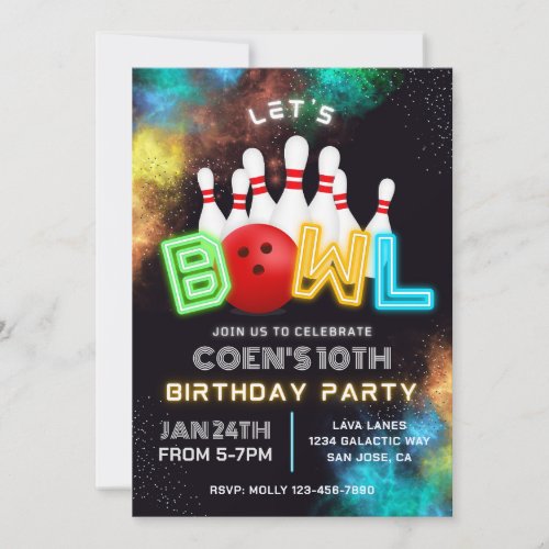 Bowling Party Invitation  Bowling Invitations