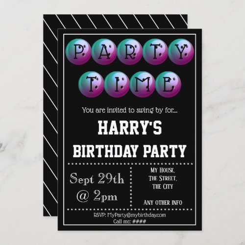 Bowling Party Invitation Editable