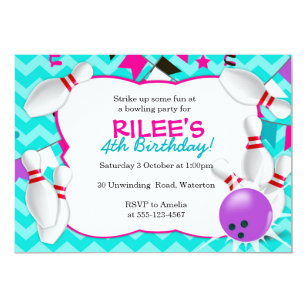 bowling party invitations zazzle