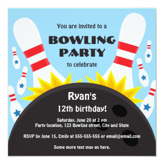 bowling party invitation