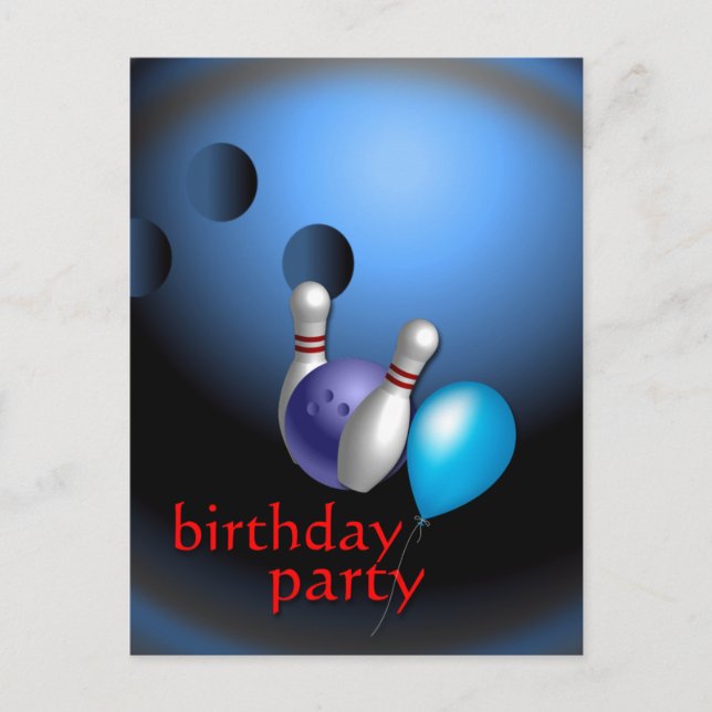 Bowling Party Invitations Customizable (Front)