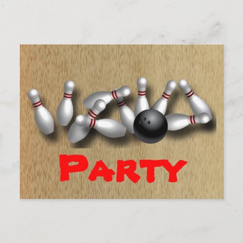 Bowling Party Invitations Customizable