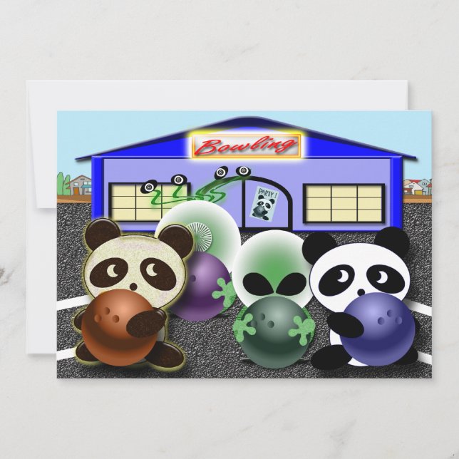 Bowling Party Invitations Customizable (Front)