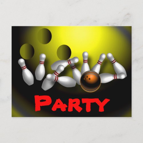 Bowling Party Invitations Customizable