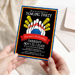 Bowling Party | Kids Colorful Birthday Invitation<br><div class="desc">Kids love a bowling party! This colorful birthday invitation is ideal for inviting friends and family to come celebrate your birthday in style. Featuring bowling pins,  bowling ball,  yellow stars for that retro feel,  and an easy-to-use birthday template.</div>