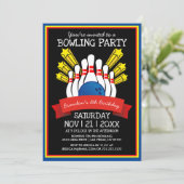 Bowling Party | Kids Colorful Birthday Invitation (Standing Front)